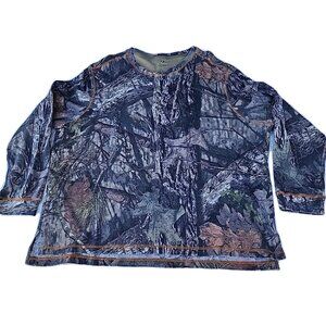 VTG 90s Mossy Oak Camo Hunting Camping Shirt Mens Sz3XL Camouflage Long Sleeve